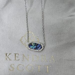 Kendra Scott Elisa Silver Pendant Necklace In Abalone